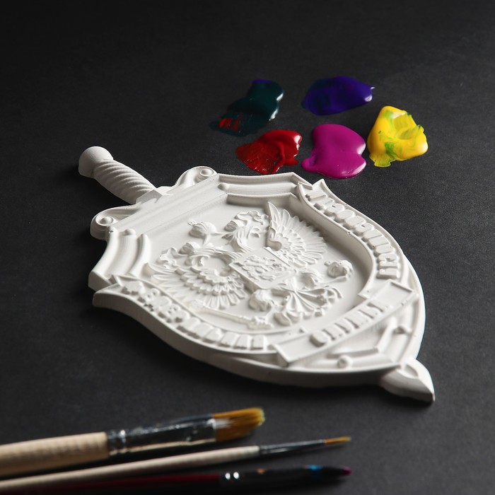 Фигурка под раскраску "Герб ФСБ" белый, 12х21 см