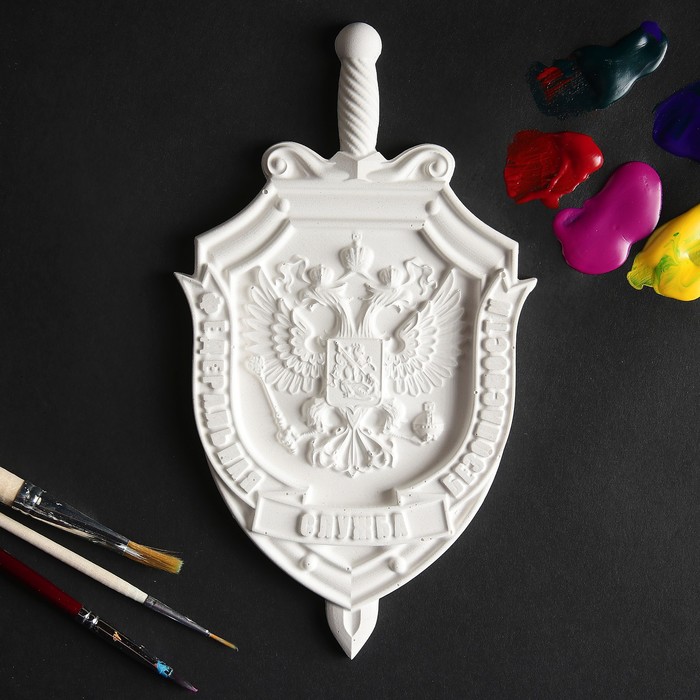 Фигурка под раскраску "Герб ФСБ" белый, 12х21 см