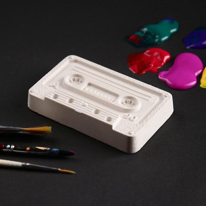 Фигурка под раскраску "Кассета" 12х10х1 см, белая