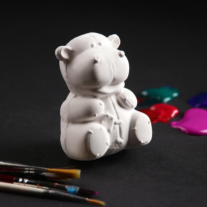 Фигурка под раскраску "Бегемотик" 12х5х5 см, белая