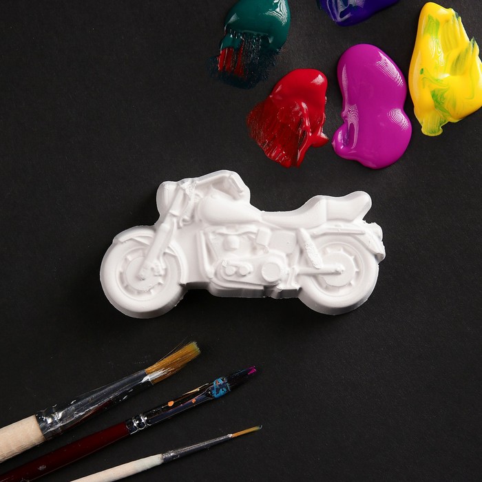 Фигурка под раскраску "Мотоцикл", 9,5х5х2 см, белая