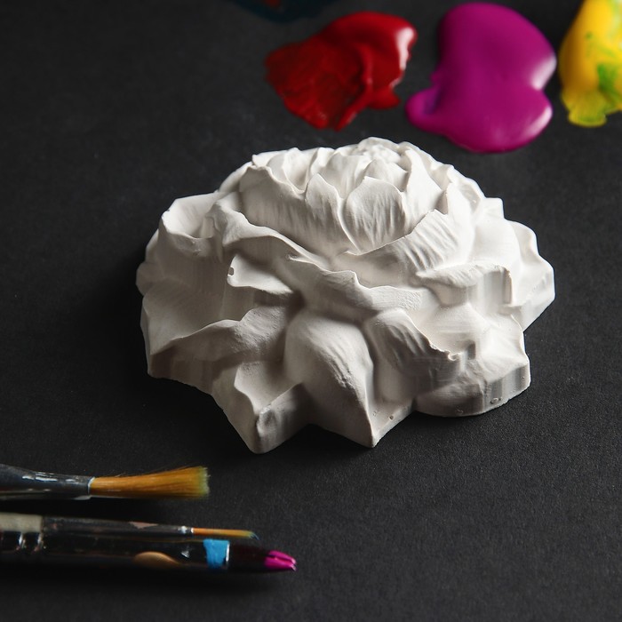 Фигурка под раскраску "Пион" 16х12х4 см, белая