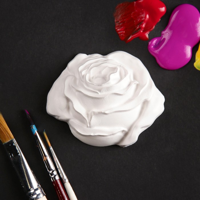 Фигурка под раскраску "Роза", 6х6х2 см, белая