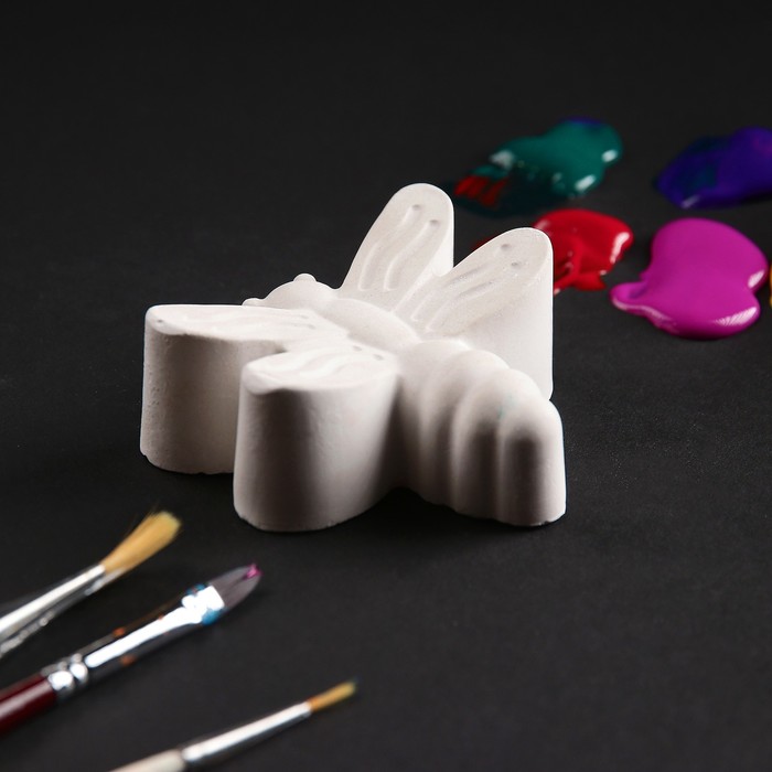 Фигурка под раскраску "Стрекоза" 16х12х4 см, белая