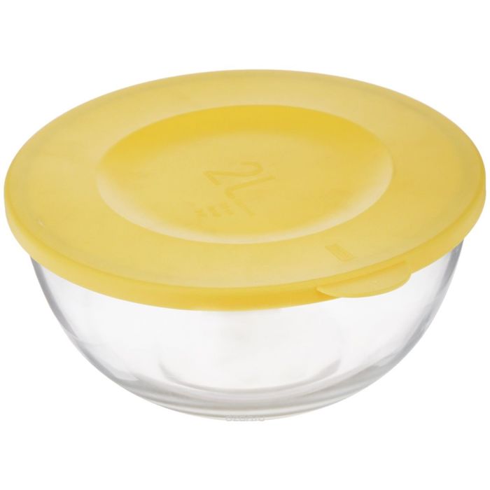Контейнер Glasslock, чаша с крышкой, желтый, 2 л