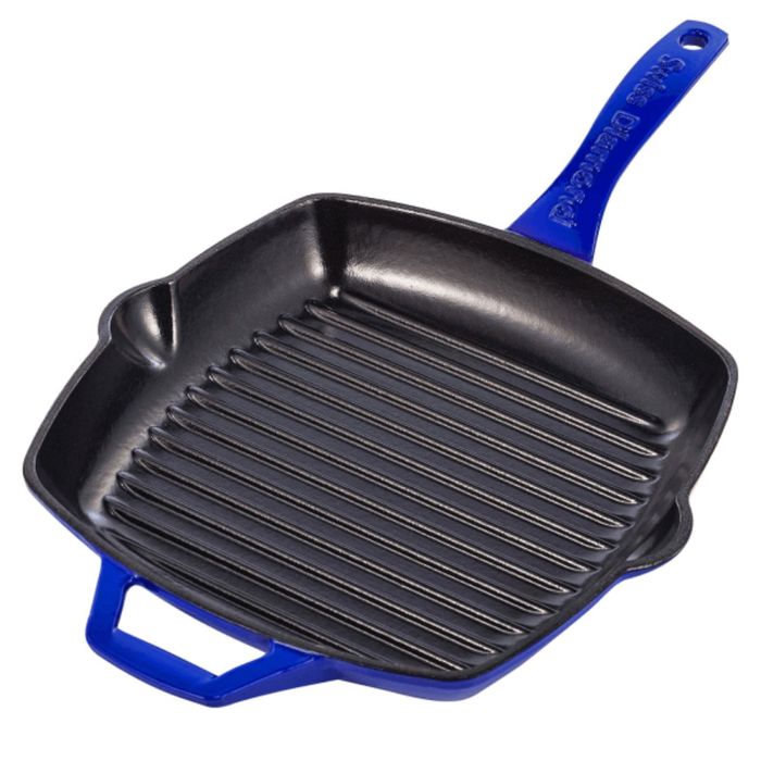 Сковорода-гриль чугунная, 26см, синяя, Swiss Diamond