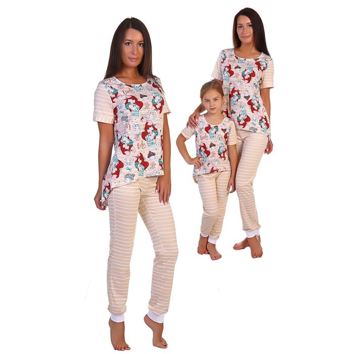 Комплект женский (футболка, брюки) 1871 цвет МИКС, р-р 52