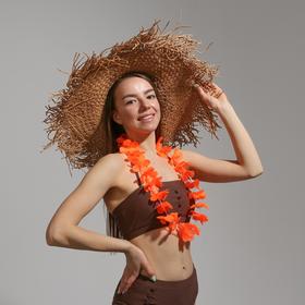 Гавайское ожерелье 'Цветочки', цвет оранжевый Ош