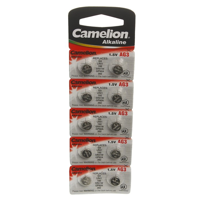 Батарейка алкалиновая Camelion G3-10BL (AG3-BP10, 392A/LR41/192), для часов, блистер, 10 шт.