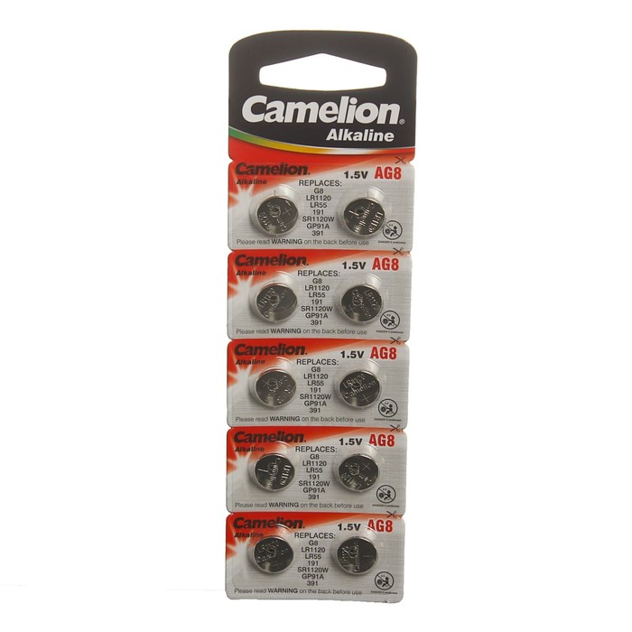 Батарейка алкалиновая Camelion G8-10BL (AG8-BP10,391A/LR1120/191),для часов, блистер, 10 шт.
