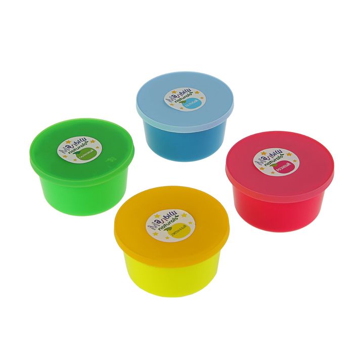 Краски пальчиковые 4 цвета по 90 г "Малыш", серия Naturals, флуорисцентные