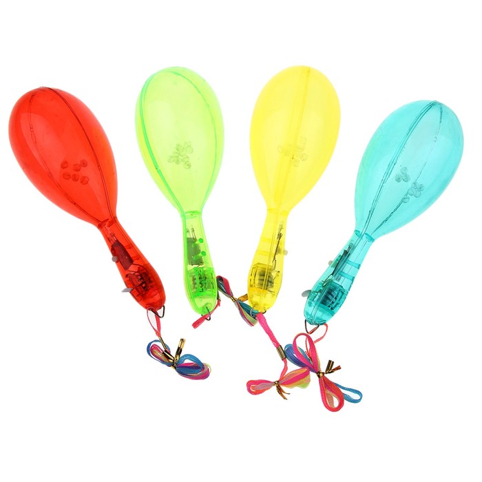 Маракас "Прозрачный", с подсветкой, на шнурке, цвета МИКС