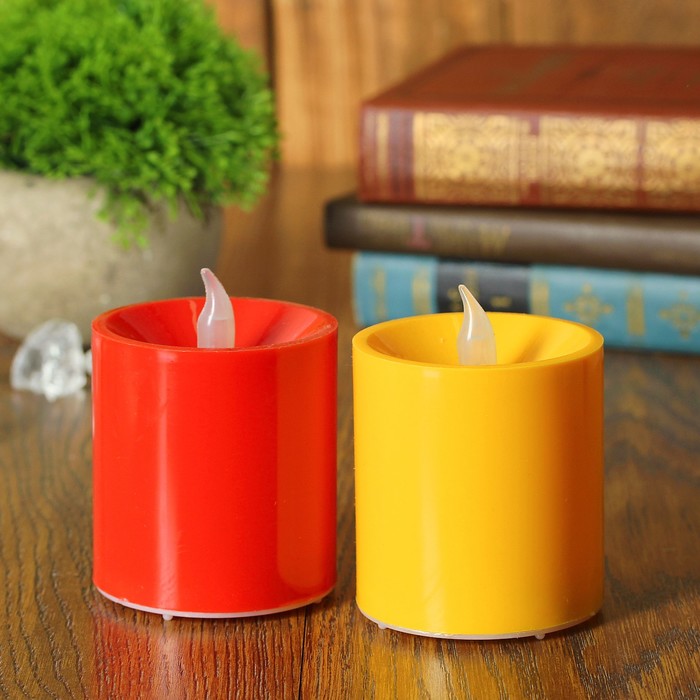 Свеча светодиодная прямая, цвета МИКС