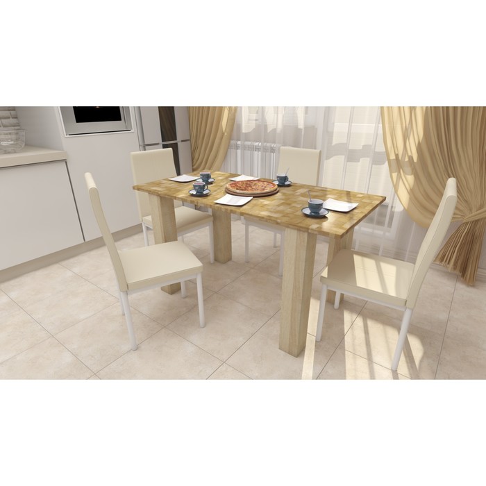 Стол "Бостон Антивандал" раскладной, пластик, 1200(1500)х800 мм, древесный брус/дуб