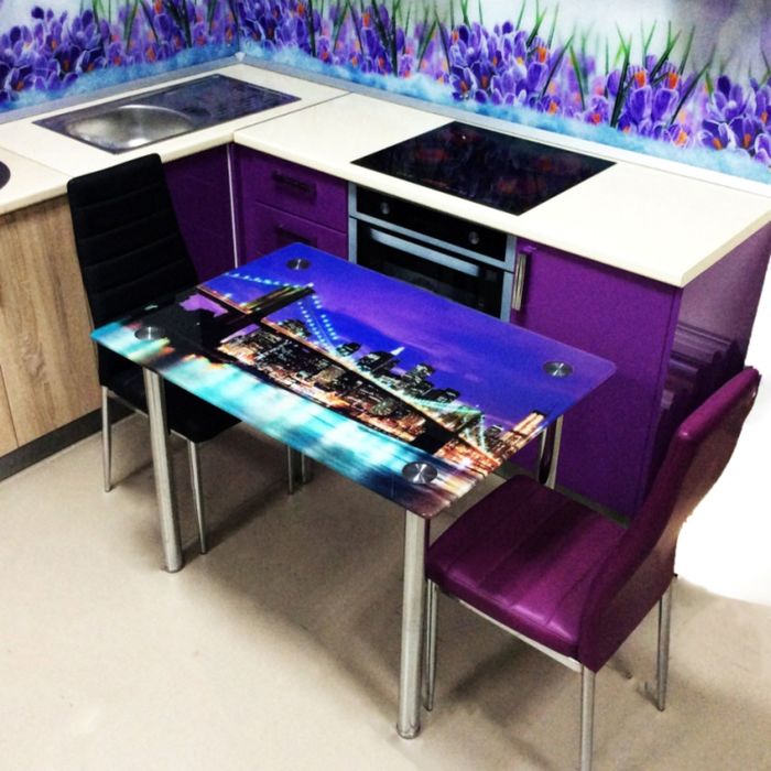 Обеденный стол "Премиум", 1000 х 700 мм, фотопечать Бруклинский мост