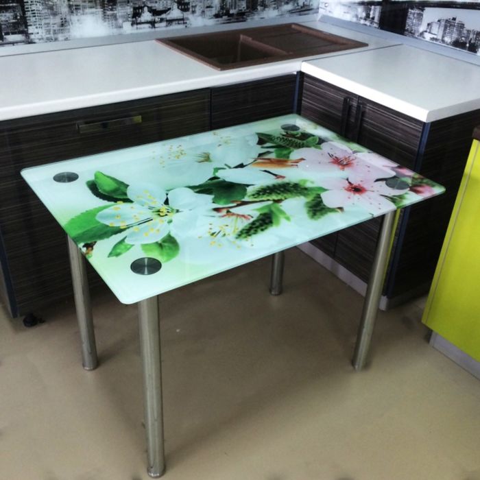 Обеденный стол "Премиум", 1000 х 700 мм, фотопечать яблоня