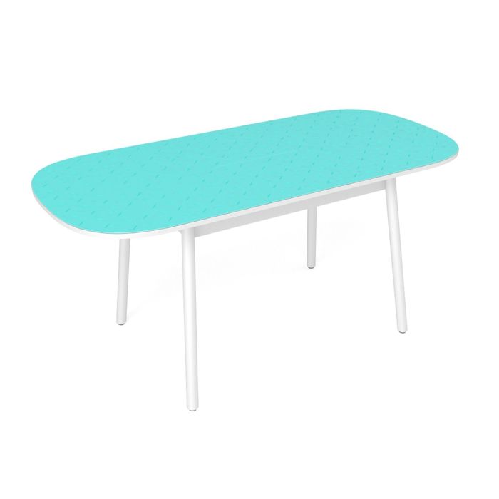Раздвижной стол "Винтаж", 1150(1450)х700 мм, глянец, цвет бирюза/подстолье белое