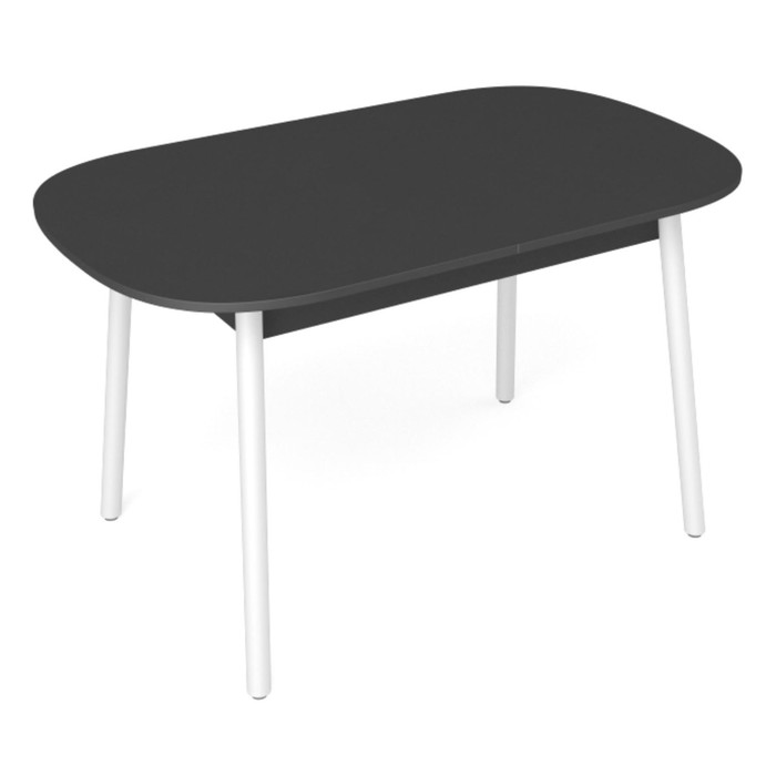 Раздвижной стол "Винтаж", 1150(1450)х700 мм, глянец, цвет чёрный/ножки белые