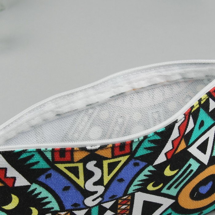 Косметичка простая «Орнамент», отдел на молнии, цвет синий