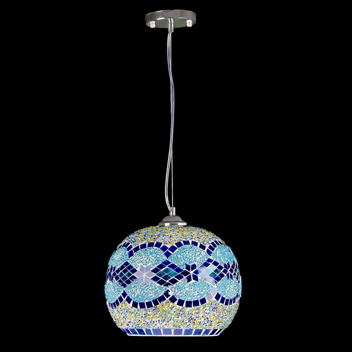 Светильник подвес "Аиша" E27 1х40Вт син./гол. 25х25х27 см
