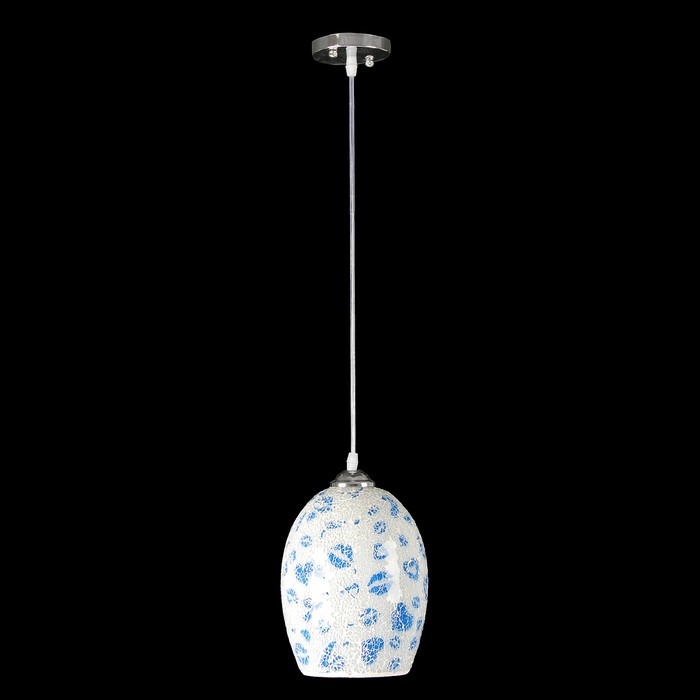 Светильник подвес "Амбер" E27 1х40Вт бел./син. 17х17х27 см