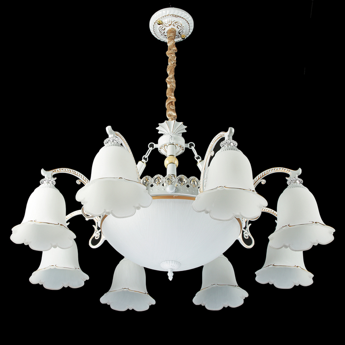 Люстра 8262/8+3 "Дени" E27 11х40Вт белый 80х80х45