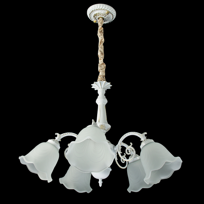 Люстра 8289/5 "Дениз" E27 5х40Вт бел./зол 63х63х47 см