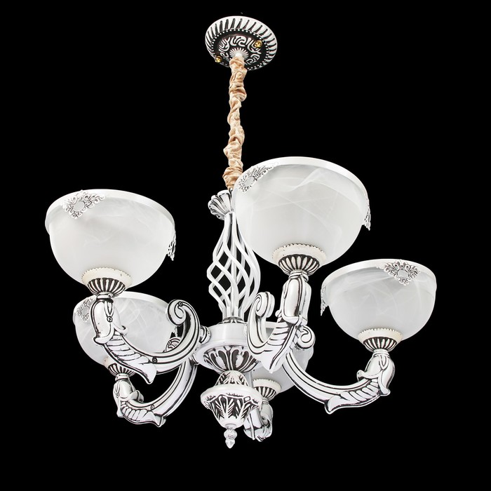 Люстра 8123/5 "Джаккет" E27 5х40Вт бел./черн. 59х59х45 см