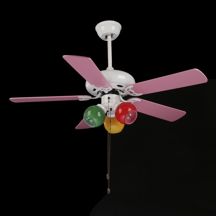 Светильник вентилятор "Сирокко" E27 3х40Вт бел./роз.105х105х45 см