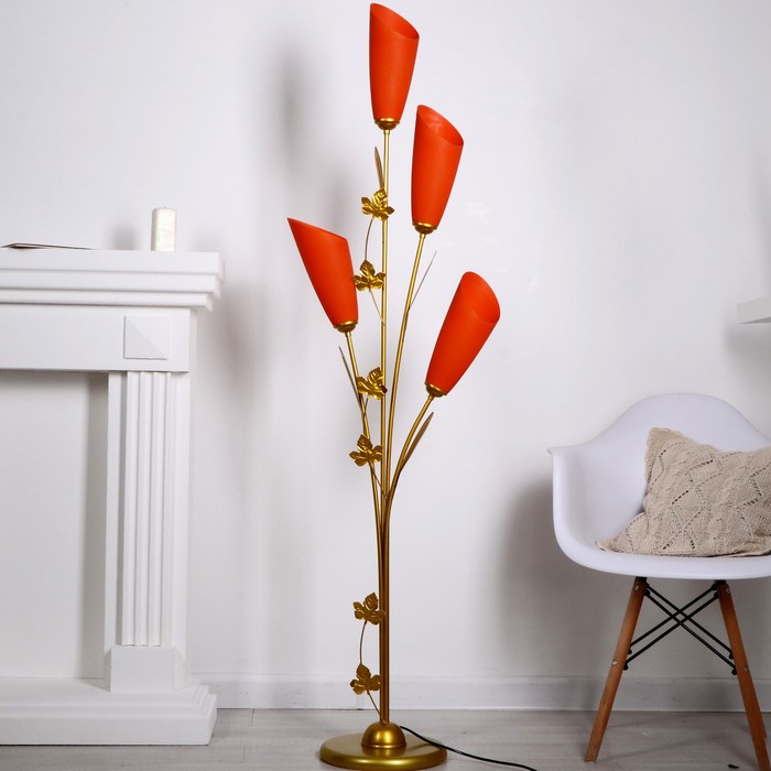 Светильник напольный "Крокус" E27 3х40Вт золото 27х65х169 см