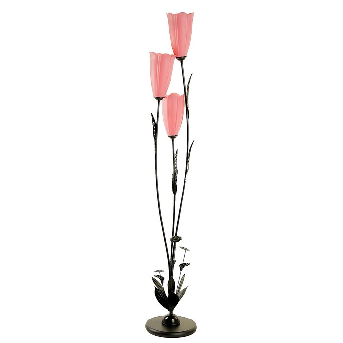 Светильник напольный "Магнолия" E27 3х40Вт розовый 27х37х162,5 см