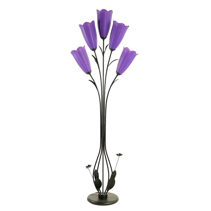 Светильник напольный "Магнолия" E27 5х40Вт сиреневый 27х62х166 см