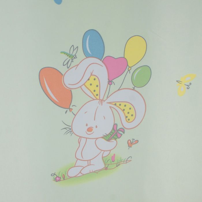 Тюль "Этель" 135х270 см Весёлый зайчик без утяжелителя, 100% п/э