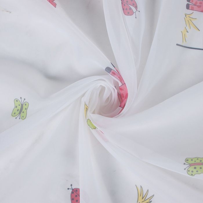 Тюль "Этель" 135х270 см Весёлые жирафы без утяжелителя, 100% п/э