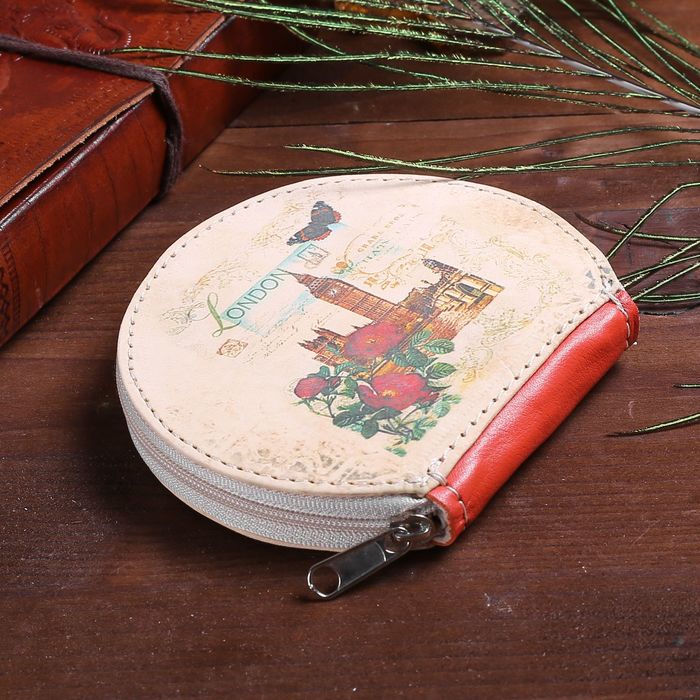 Кошелёк женский на молнии, 1 отдел, цвет белый/разноцветный