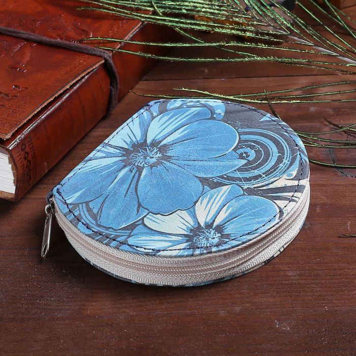 Кошелёк женский на молнии, 1 отдел, цвет синий