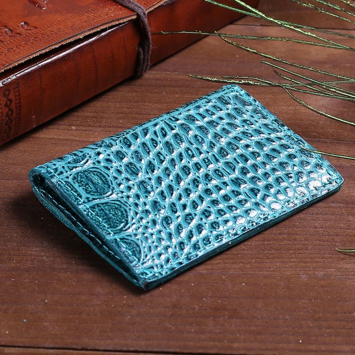 Футляр для монет на клапане, 1 отдел, наружный карман, цвет бирюзовый