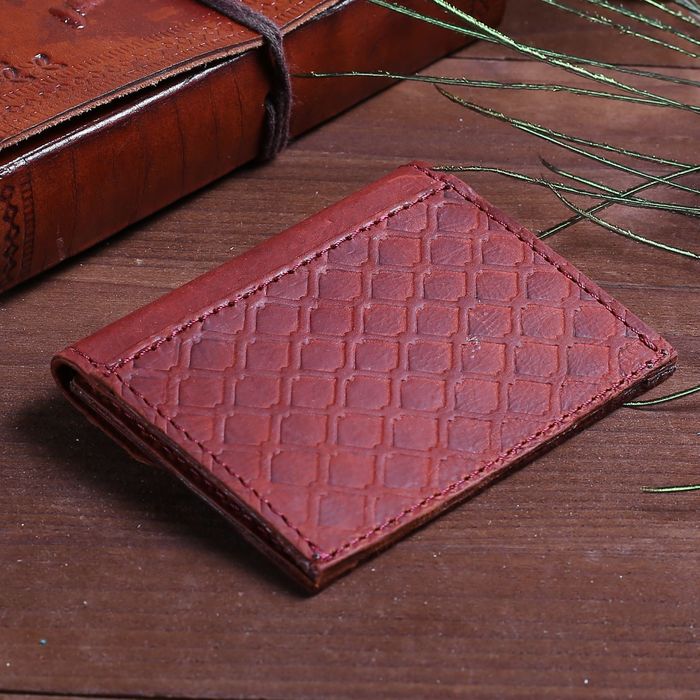 Футляр для монет на клапане, 1 отдел, наружный карман, цвет бордовый