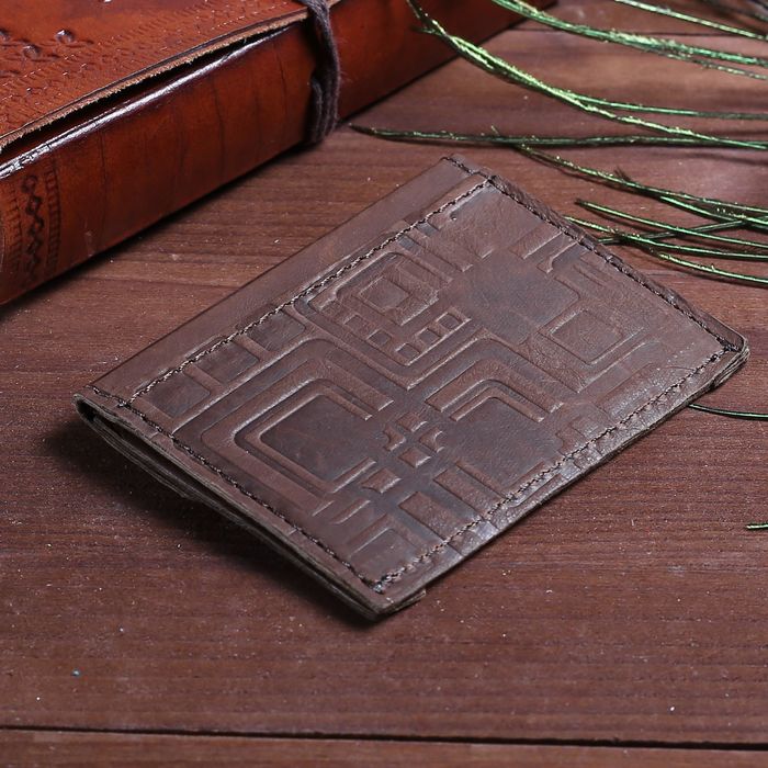 Футляр для монет на клапане, 1 отдел, наружный карман, цвет тёмно-коричневый