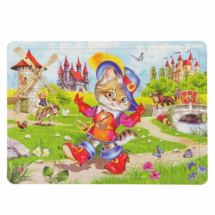 Пазл-рамка &quot;Кот в сапогах&quot;, 16 элементов