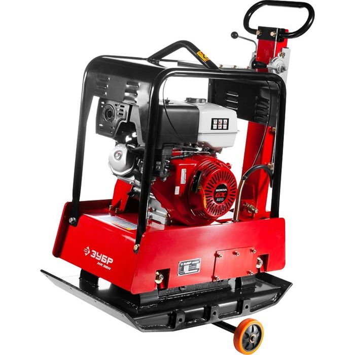 Виброплита ЗУБР ЗВПБ-38 ГРХ, бензин, 38кН, 820х480/820х650, 9.8кВт(13л.с), 21м/мин, 261кг