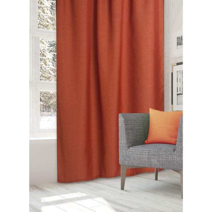 Штора портьерная "Этель" без держателя 135х270 Рейнбоу, цвет оранжевый