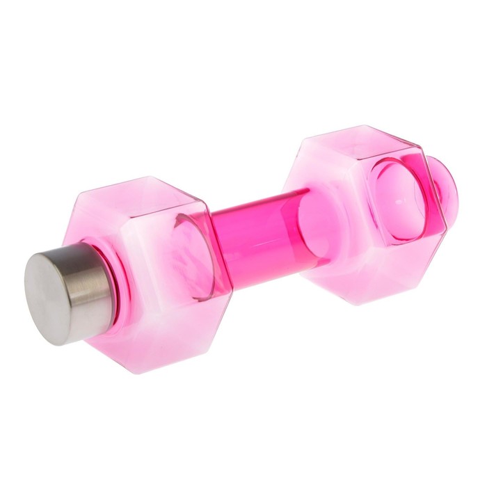 Бутылка для воды 550 мл, спортивная, в форме квадратной гантели, прозрачная, микс, 8х23 см