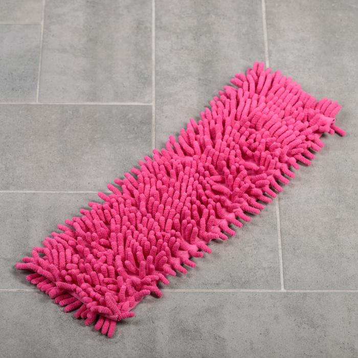 Насадка для плоской швабры «Синель», 43×13 см, микрофибра букли, цвет розовый
