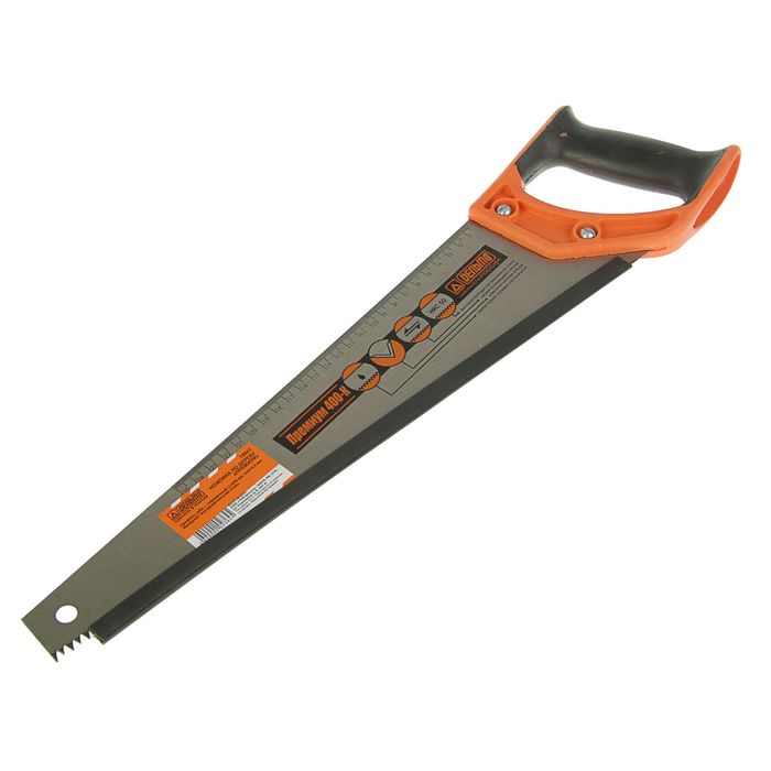 Ножовка по дереву "Дельта", Премиум, 400 мм, трапецев. полотно, перем.-средн., шаг 4,5 мм