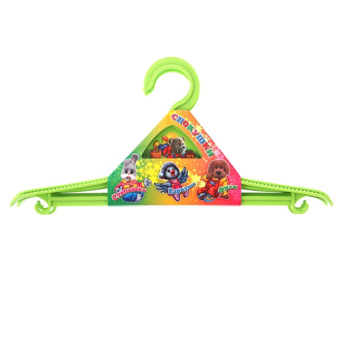 Набор из 3-х вешалок 34x17x5 см "Спокойной ночи малыши", цвет зеленый