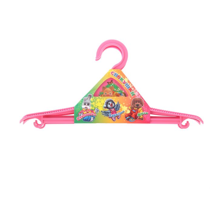 Набор из 3-х вешалок 34x17x5 см "Спокойной ночи малыши", цвет розовый