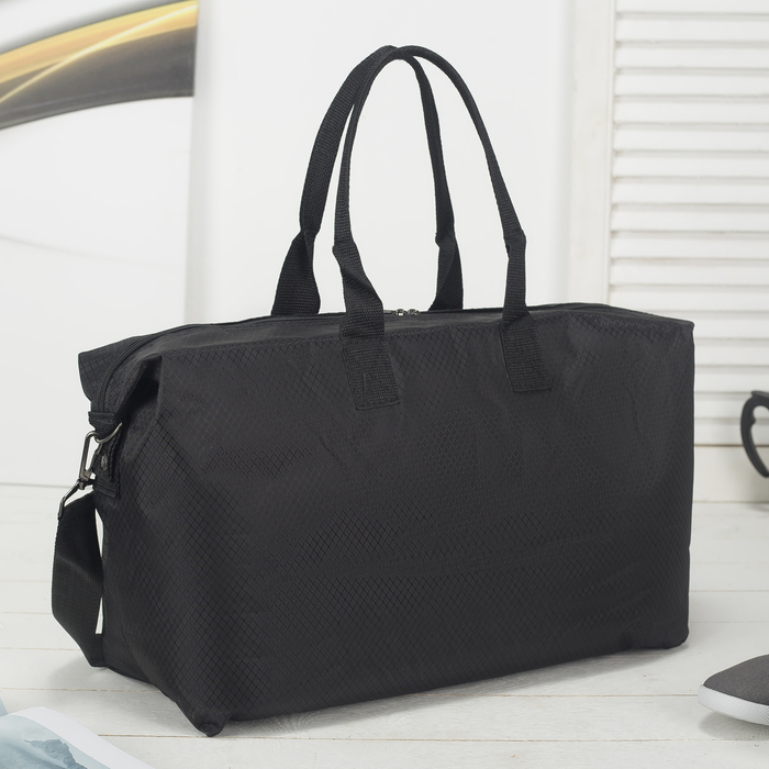 Сумка дорожная, 1 отдел на молнии, наружный карман, цвет чёрный