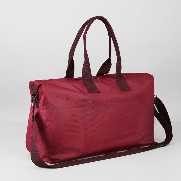 Сумка дорожная, 1 отдел на молнии, наружный карман, цвет бордовый