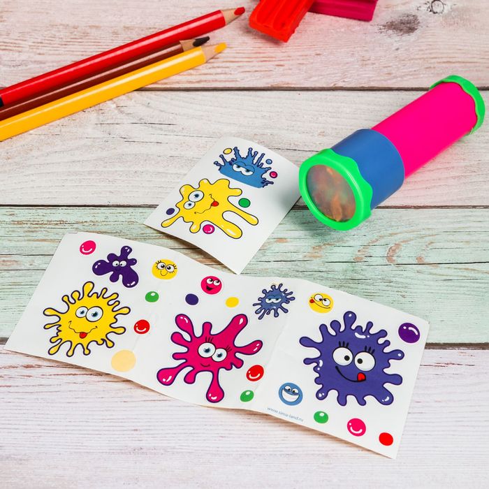 Калейдоскоп пластиковый с наклейками "Отличного настроения", 10 см